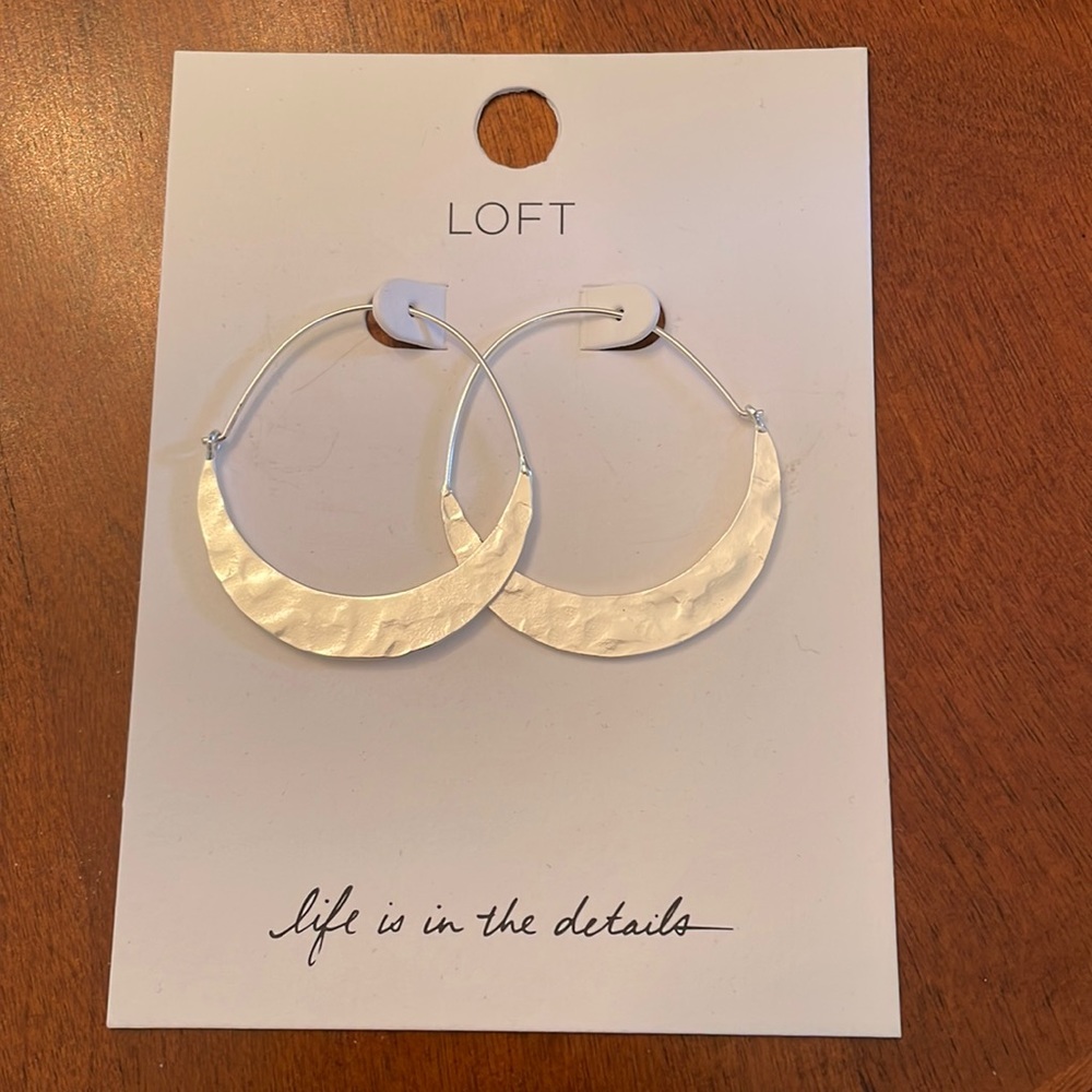 Loft silver hoop earrings